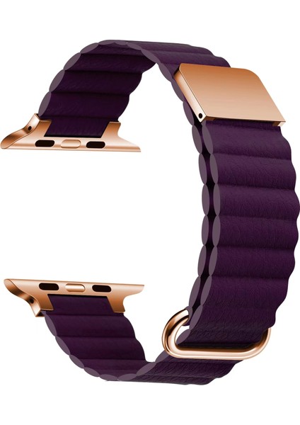 Apple Watch Uyumlu 10 Serisi 46MM Krd-78 Deri Kordon Strap Kayış