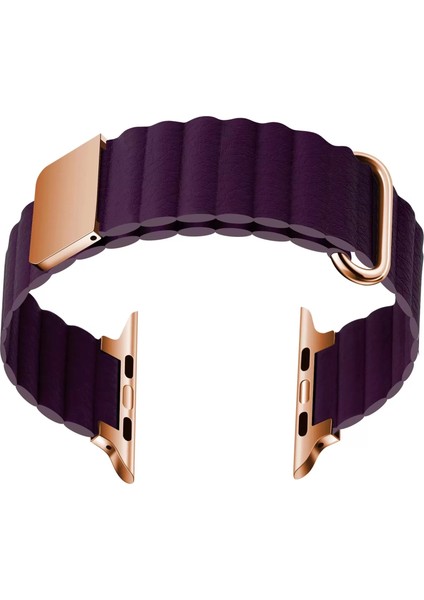 Apple Watch Uyumlu 10 Serisi 46MM Krd-78 Deri Kordon Strap Kayış