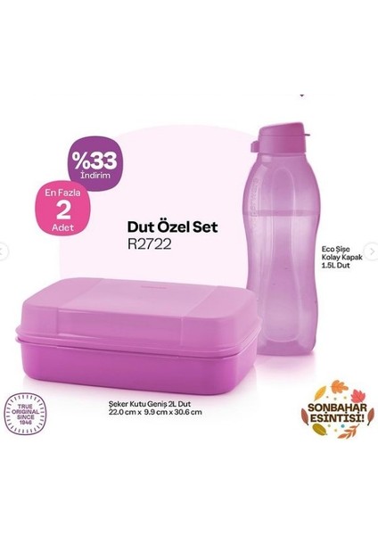 Dut Özel Set - 1.5 Lt Eko Kolay Kapak Şişe + Şeker Kutu 2 Lt