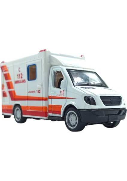 Mini Oyuncak Metal Ambulans ile Heyecanlı Kurtarma Operasyonları! 10CM. fiyatları