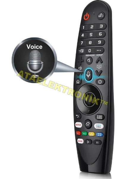 Ata Elektronik Lg Smart Tv Netflıx*amazon Tuşlu Ses Komutlu AİR MOUSE Unıversal Sihirli Kumanda MR300-400-500-600-650-18-19-20