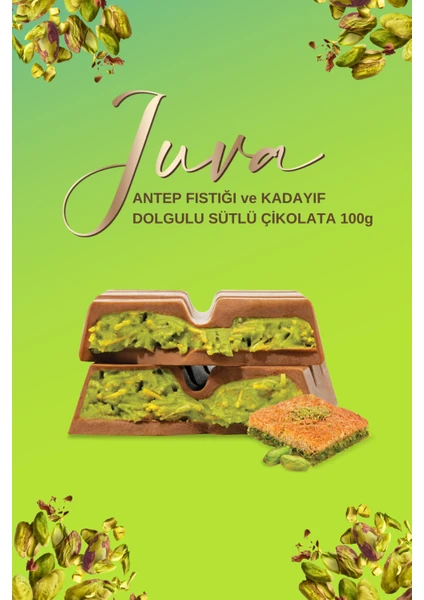 Juva Antep Fıstığı ve Kadayıflı Dubai Çikolatası 100g