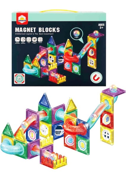 Çocukların En Sevdiği Oyuncak: Işıklı Manyetik Bloklar 66 Parça fiyatları