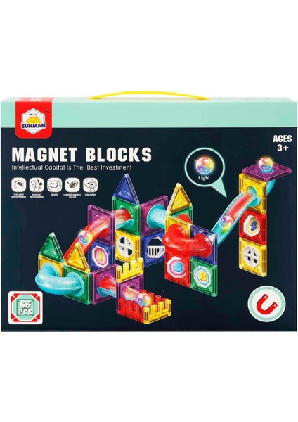 Çocukların En Sevdiği Oyuncak: Işıklı Manyetik Bloklar 66 Parça modelleri