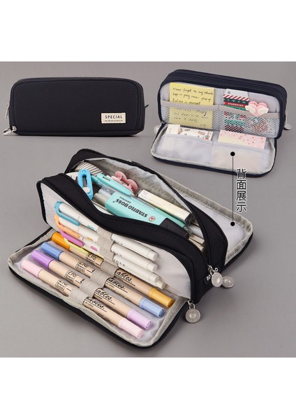 Girly Kalp Sevimli Kalem Kutusu Basit Büyük Kapasiteli Ilköğretim Okulu Ortaokul Öğrenci Kırtasiye Kalem Kutusu (Yurt Dışından)