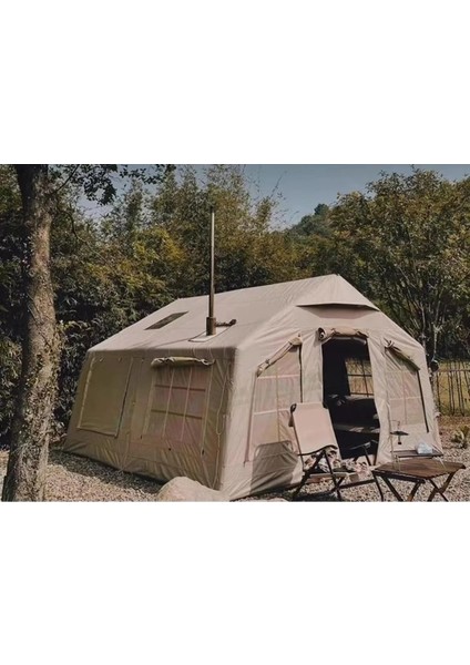 4 Mevsim Şişme Kamp Çadırı 420X320X230 cm 10 Kişilik Şişme Çadır