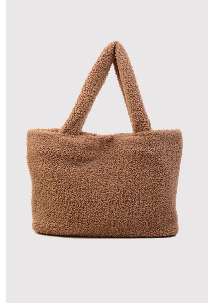 Vizon Shopper Peluş El ve Omuz Çantası