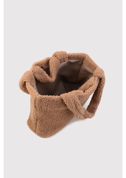 Vizon Shopper Peluş El ve Omuz Çantası