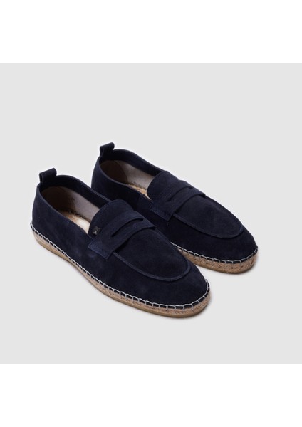 Erkek Espadril Loafer AYAKKABI[052051], Lacivert Süet, 43