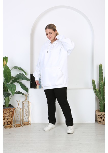 Unisex 3 Ip Şardonlu Büyük Beden Sweatshirt indirimleri