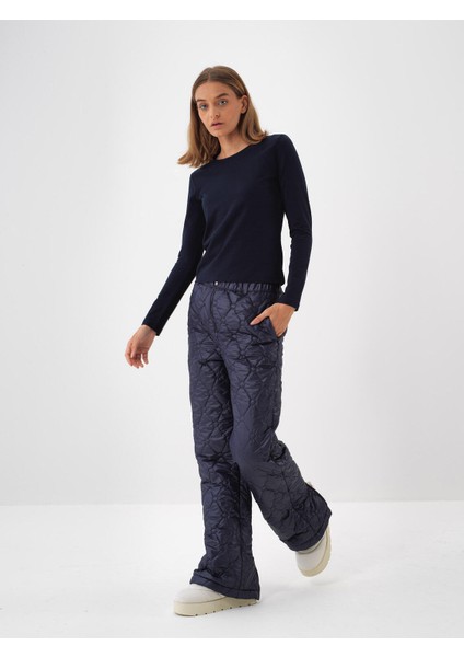Kadın Lacivert Modal Dokulu Slim Fit Uzun Kollu Tişört fiyatları
