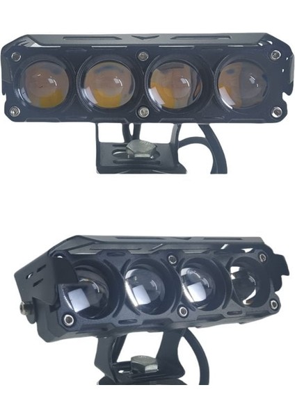 Offroad Sis Lambası Set Sarı Beyaz - Kırmızı Gündüz Ledli Çakarlı 12.6 X 5 X 3.5 Cm 12-60V / Lass370-1