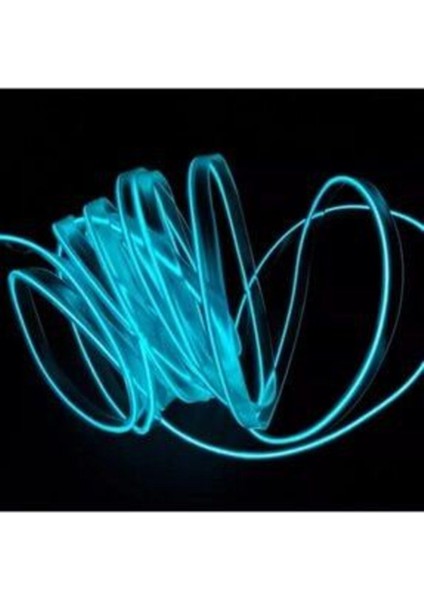 2 Metre Kristal Mavi Renk Ip Led Araç Içi Ip Torpido Şerit 12V Adaptörlü Krt01K7
