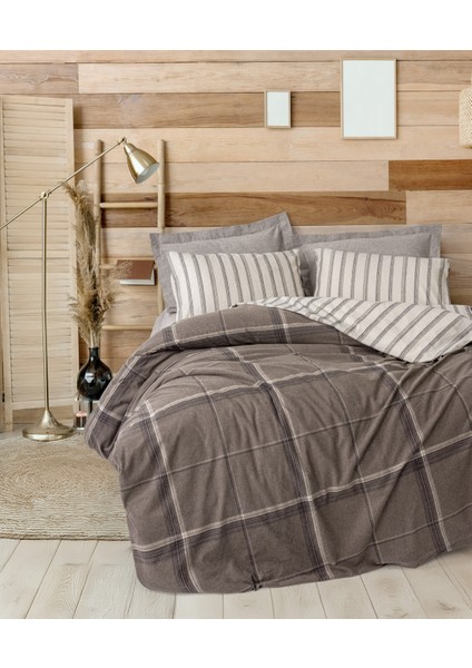 Warm Flanel Çift Kişilik Caldo Kahve Nevresim Takımı