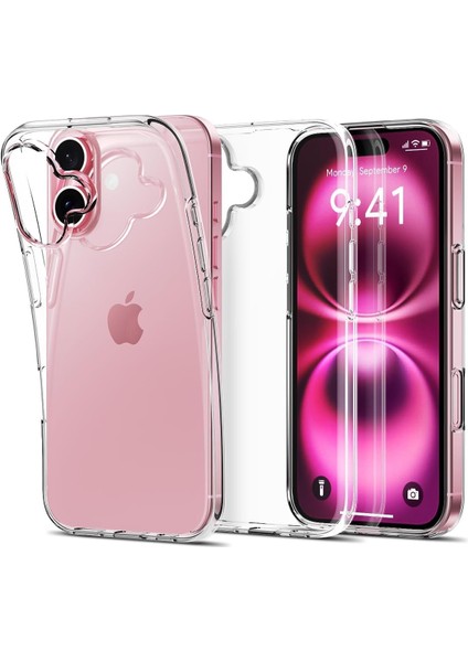 iPhone 16 Plus Kılıf Şeffaf Silikon Kamera Koruma Çıkıntılı Ultra İnce Slim
