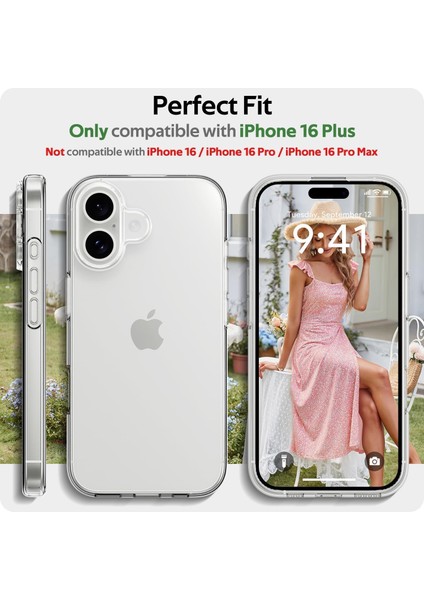 iPhone 16 Plus Kılıf Şeffaf Silikon Kamera Koruma Çıkıntılı Ultra İnce Slim