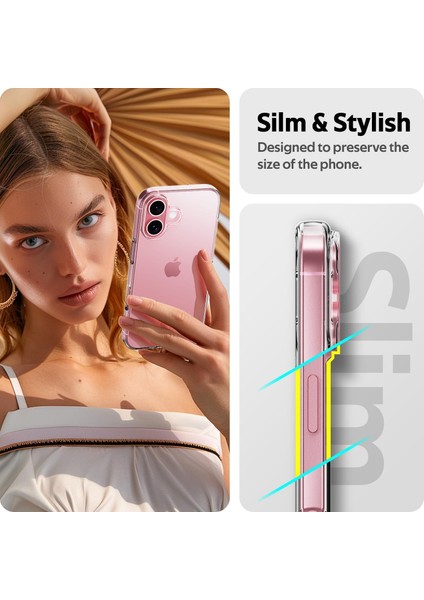 iPhone 16 Plus Kılıf Şeffaf Silikon Kamera Koruma Çıkıntılı Ultra İnce Slim