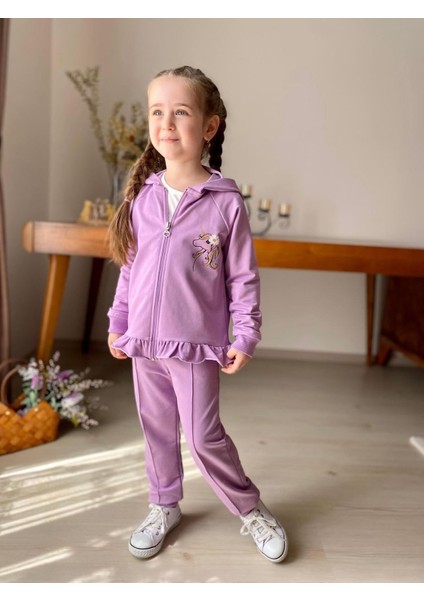 Uncrn Hırkalı 3 Lü Kız Çocuk takım - Lila