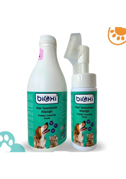 ® Köpek ve Kedi Pati Temizleme Köpüğü Ek Dolum Seti - Ekonomik Temizlik Çözümü (500 ml + 150 Ml)