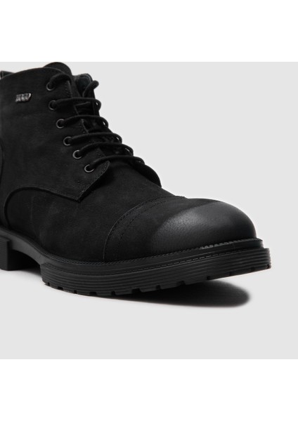 Erkek Postal Bot Siyah Nubuk Vegan Kürk ile Kışlık ve Konforlu Kullanım 44 Numara modelleri