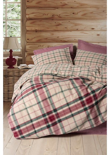 Warm Flanel Tek Kişilik Jamil Bordo Nevresim Takımı