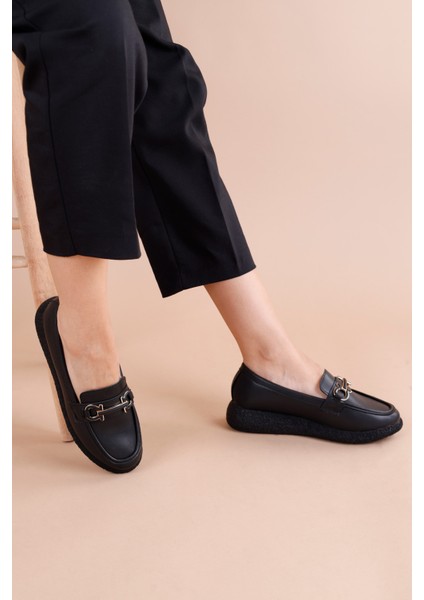 Matar Kadın Siyah Loafer Ayakkabı