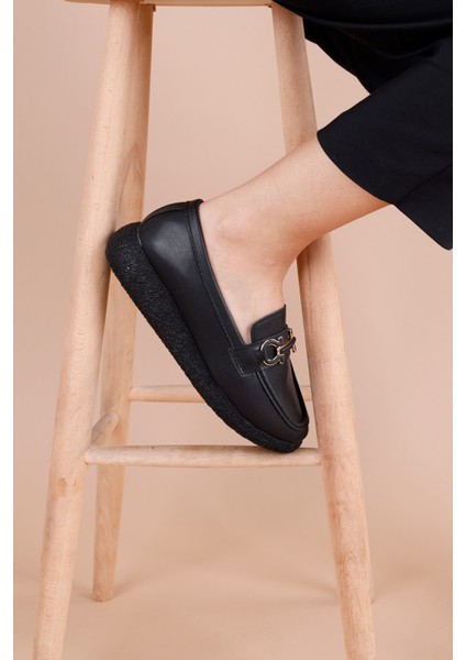 Matar Kadın Siyah Loafer Ayakkabı