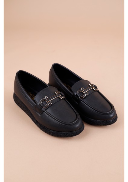 Matar Kadın Siyah Loafer Ayakkabı