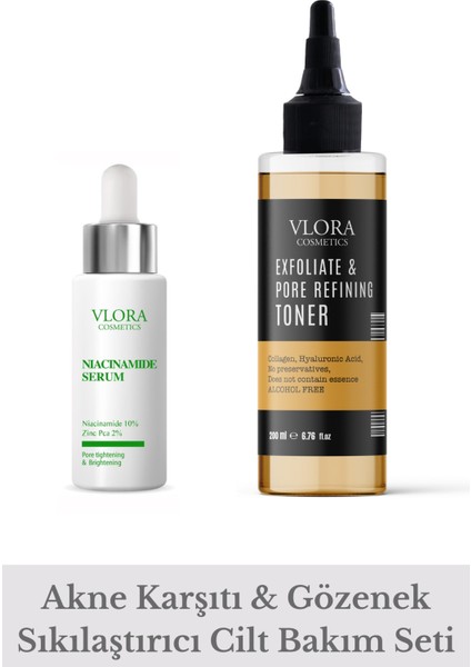 Gözenek Sıkılaştırıcı ve Arındırıcı Tonik & Niacinamide Serum
