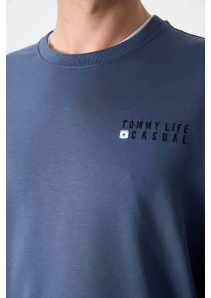 Tommy Life Petrol Casual O Yaka Lastik Paça Erkek Oversize Eşofman Takımı - 85120