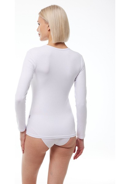181 Kadın Modal V Yaka Uzun Kol Body modelleri