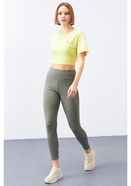 Çağla Yüksek Bel Toparlayıcı Slim Fit Dar Paça Kadın Tayt - 94568
