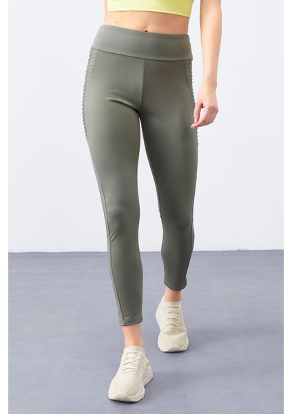 Çağla Yüksek Bel Toparlayıcı Slim Fit Dar Paça Kadın Tayt - 94568