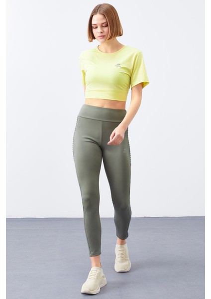 Çağla Yüksek Bel Toparlayıcı Slim Fit Dar Paça Kadın Tayt - 94568
