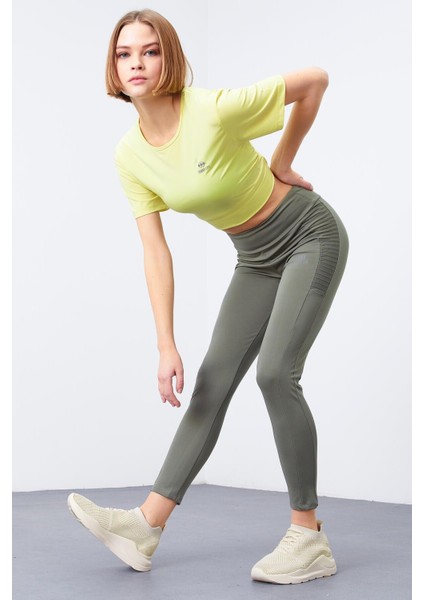 Çağla Yüksek Bel Toparlayıcı Slim Fit Dar Paça Kadın Tayt - 94568