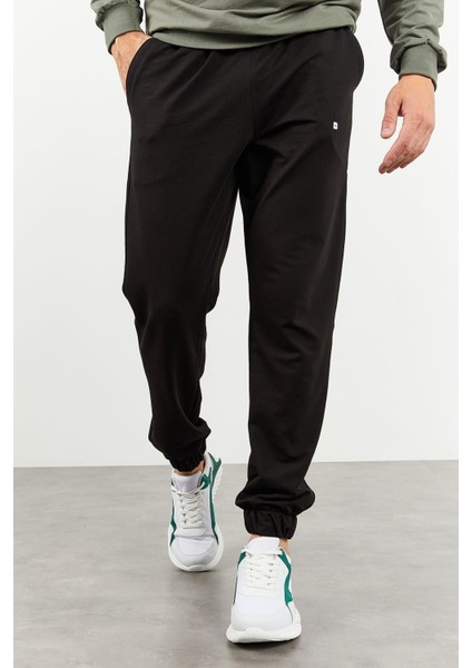 Çağla - Siyah Casual O Yaka Lastik Paça Erkek Oversize Eşofman Takımı - 85120