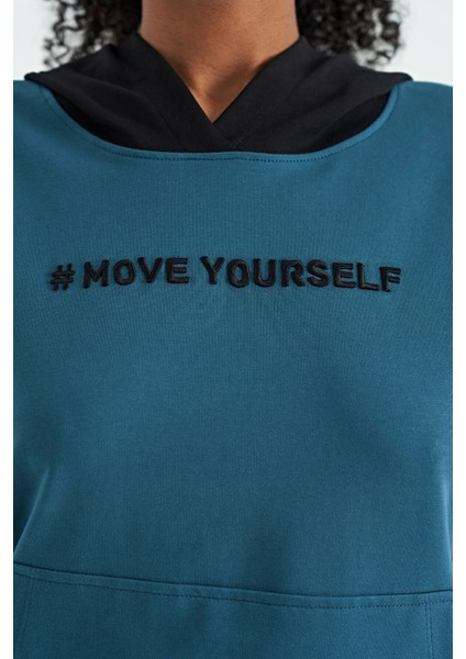 Zümrüt Kadın Kapüşonlu Kanguru Cep Kadın Oversize Sweatshirt - 97161
