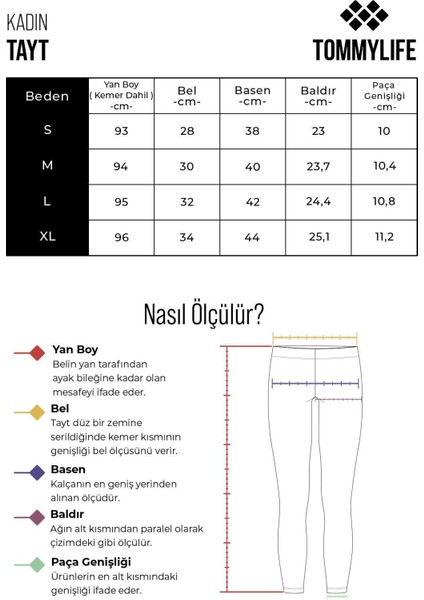 Çağla Yüksek Bel Toparlayıcı Slim Fit Dar Paça Kadın Tayt - 94011