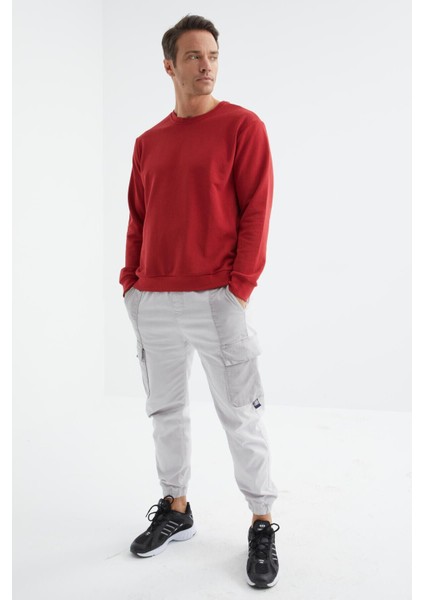 Kırmızı Basic O Yaka Rahat Form Erkek Sweatshirt - 88053