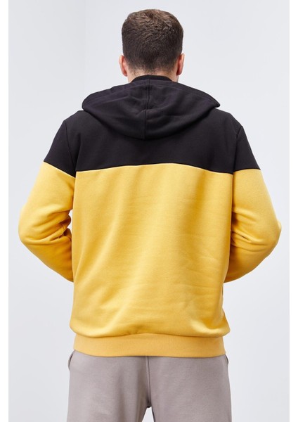 Hardal Erkek Yarım Fermuar Standart Kalıp Kapüşonlu Sweatshirt - 88033