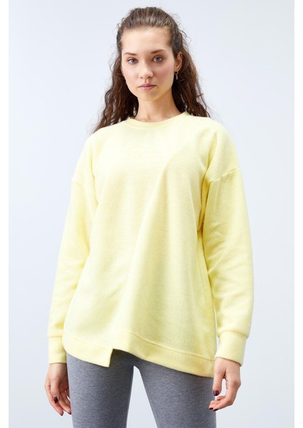 Tommy Life Limon Asimetrik Kesim O Yaka Selanik Kadın Oversize Sweatshirt - 97191