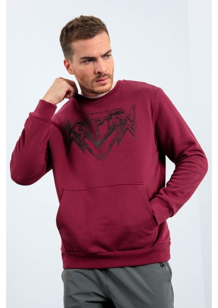 Erguvan Erkek Yazı Baskılı O Yaka Rahat Form Sweatshirt - 88037