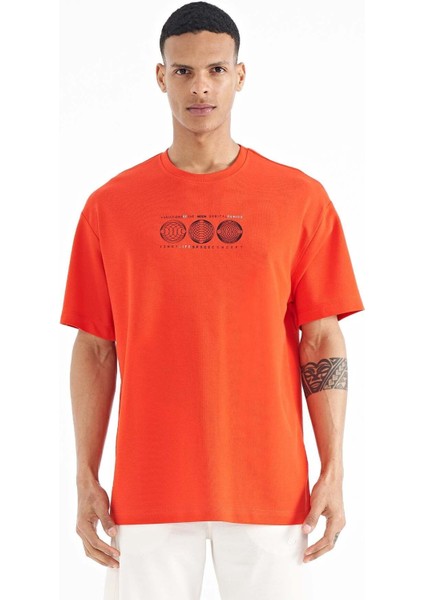 Fiesta Ön Arka Baskılı O Yaka Oversize Erkek T-shirt - 88224