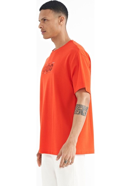 Fiesta Ön Arka Baskılı O Yaka Oversize Erkek T-shirt - 88224