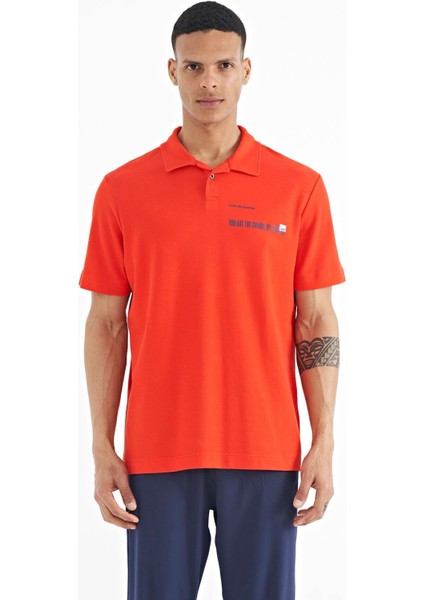 Fiesta Yazı Baskılı Standart Form Polo Yaka Erkek T-shirt - 88236