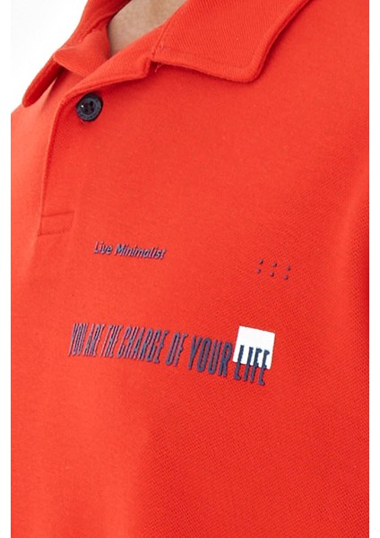 Fiesta Yazı Baskılı Standart Form Polo Yaka Erkek T-shirt - 88236 modelleri