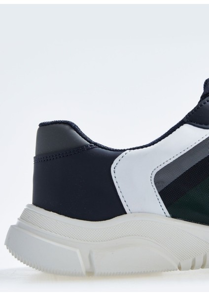 Tommy Life Lacivert Bağcıklı Yüksek Taban Suni Deri Detaylı Erkek Spor Ayakkabı - 89117
