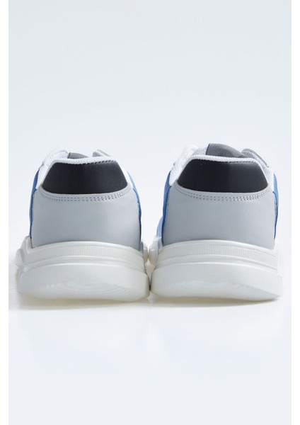 Tommy Life Beyaz Bağcıklı Yüksek Taban Suni Deri Detaylı Erkek Spor Ayakkabı - 89117