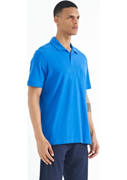 Saks Polo Yaka Logo Nakışlı Standart Form Erkek T-shirt - 88237