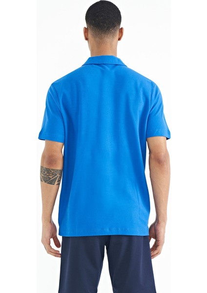 Saks Polo Yaka Logo Nakışlı Standart Form Erkek T-shirt - 88237